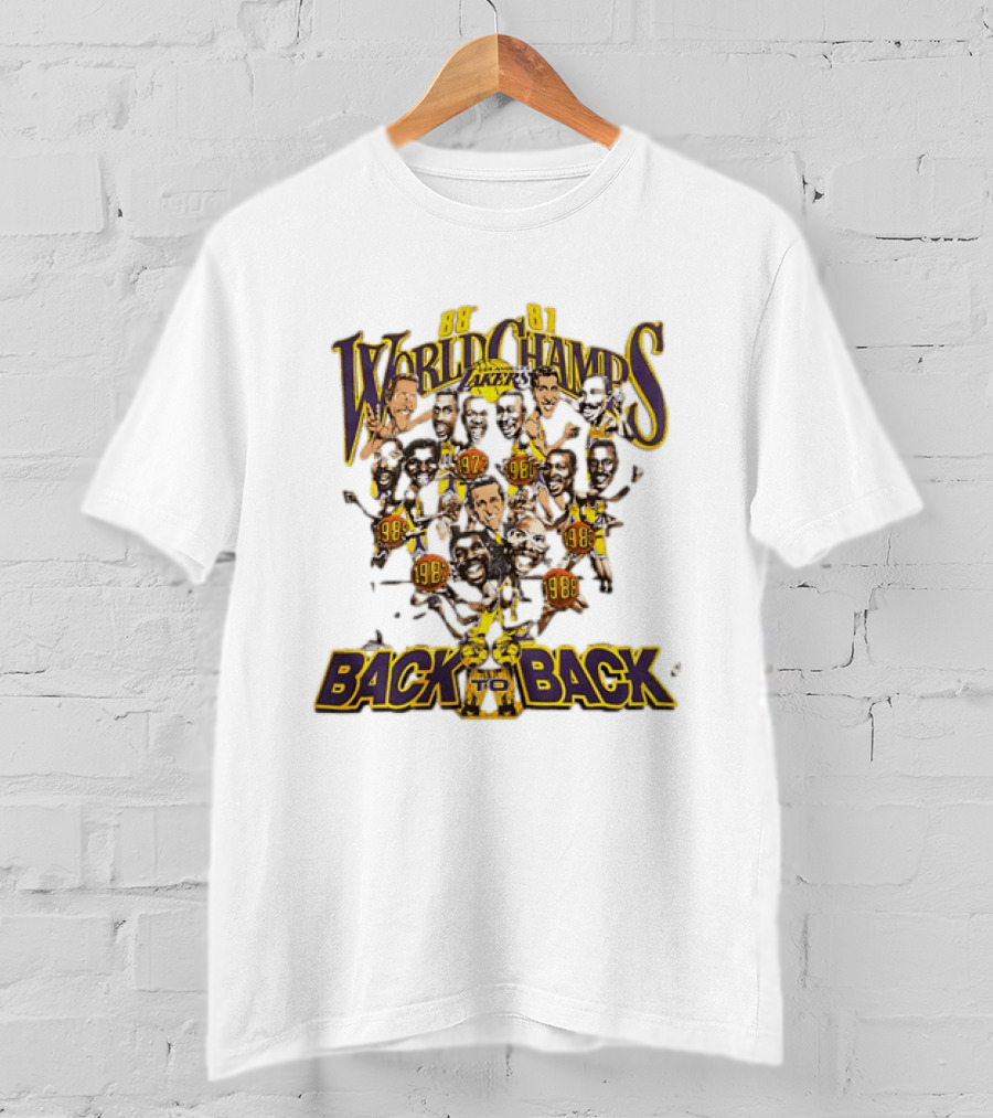88 89 Lakers World Champs Back To Back T-Shirt