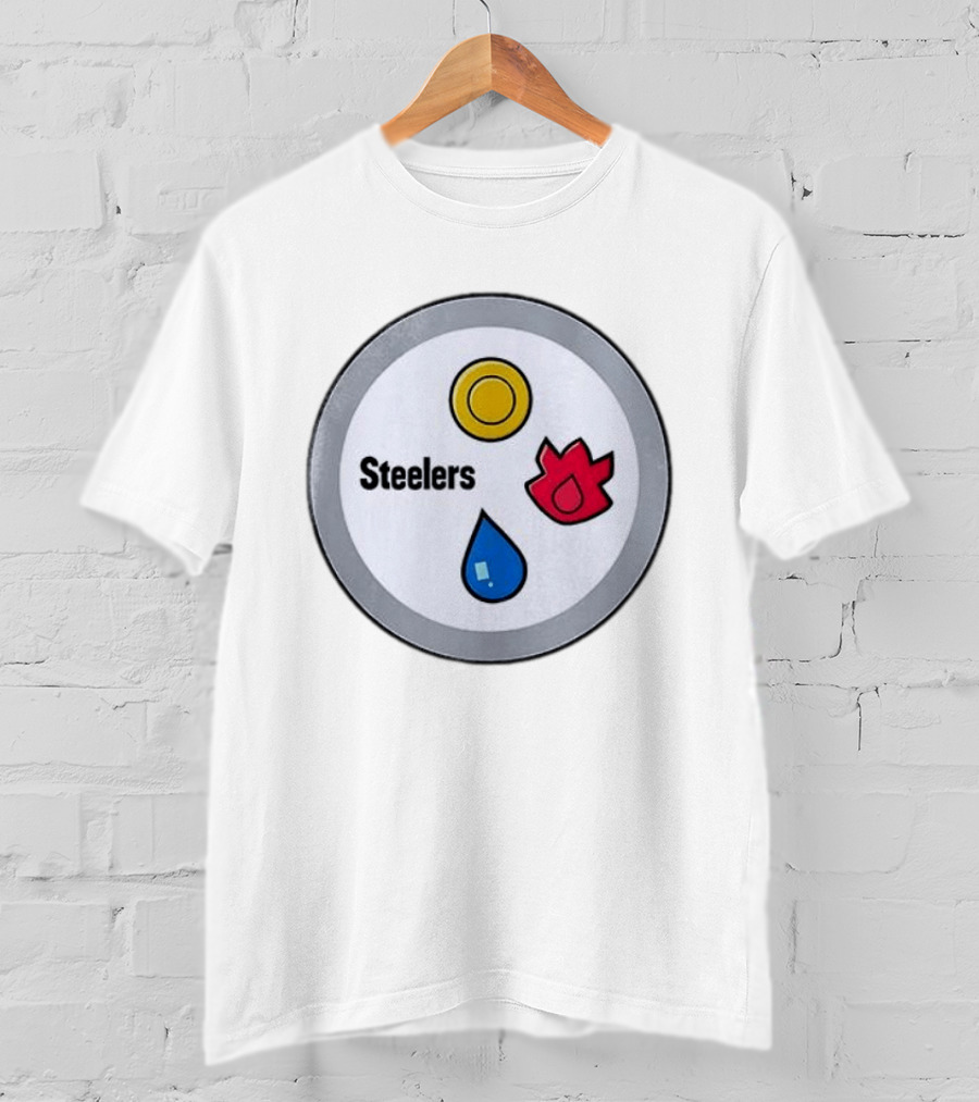 Pittsburgh Steelers Pokemon 30th Anniversary Steelers Water Fire Psychic T-Shirt