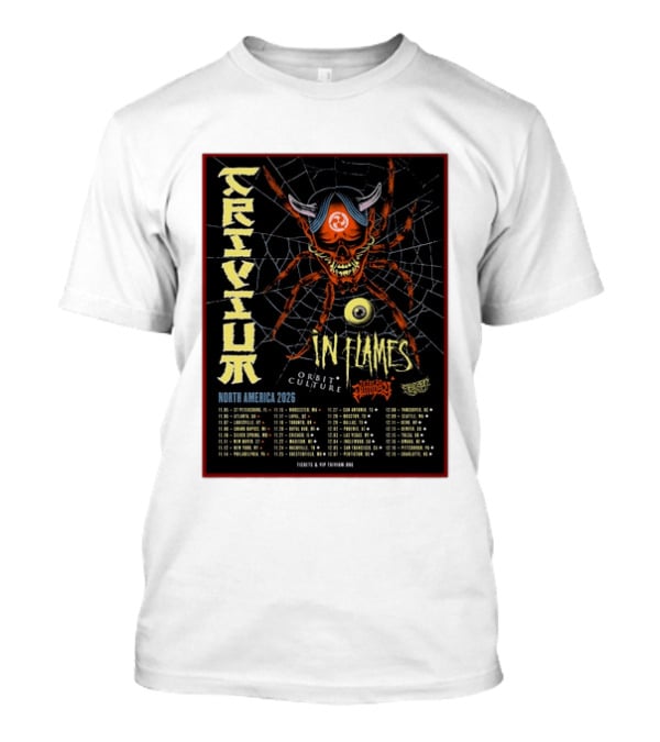 Trivium In Flames Orbit Culture Fit For An Autopsy North America 2026 Tour Dates And Locations T-Shirt