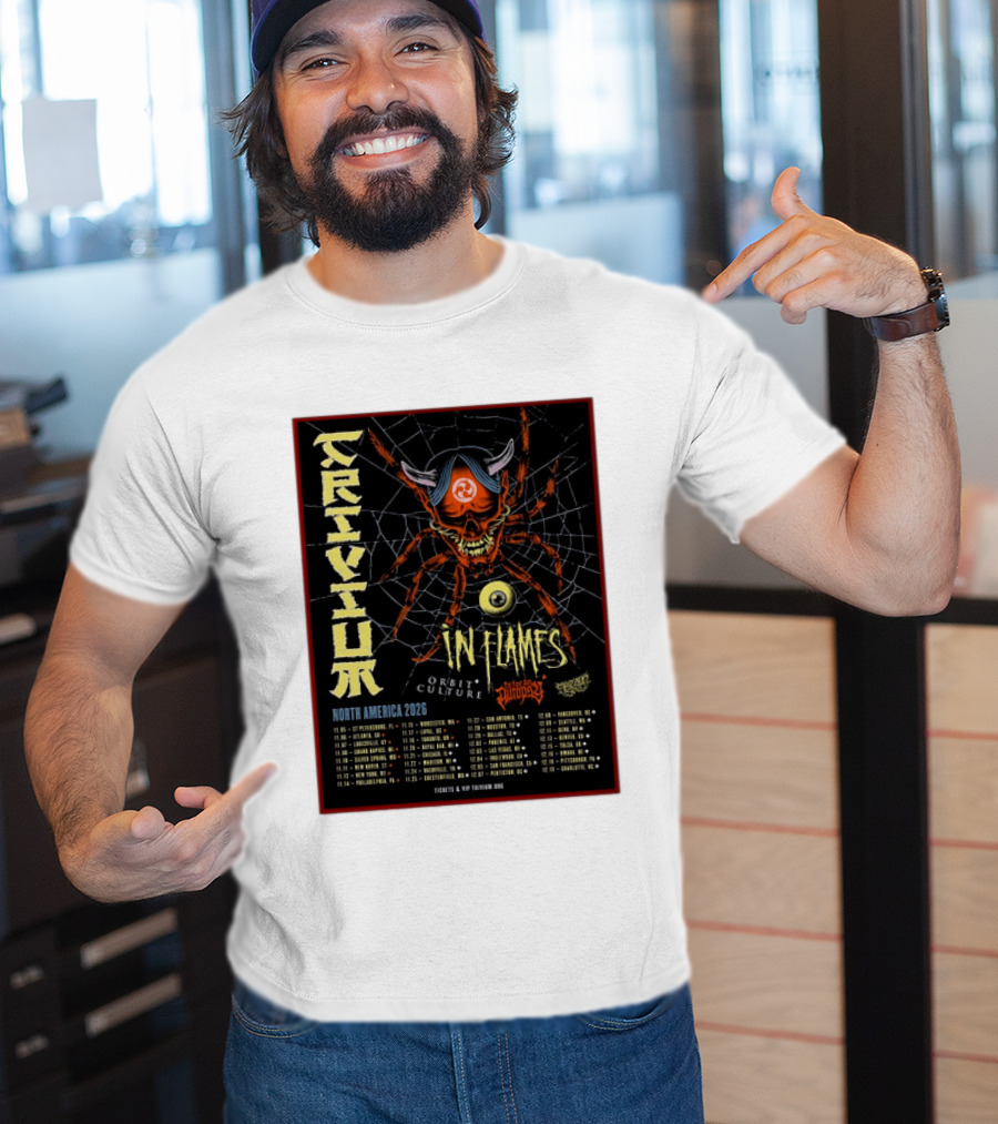 Trivium In Flames Orbit Culture Fit For An Autopsy North America 2026 Tour Dates And Locations T-Shirt