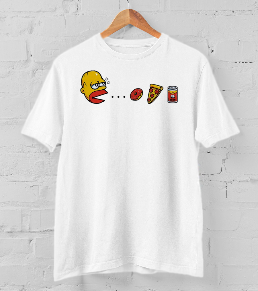 Simps Dad Pac Man Eating Donut Pizza And Beer T-Shirt