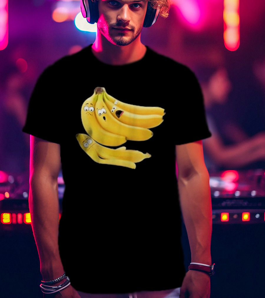Funny Banana Massacre Organic Bunch Faces T-Shirt