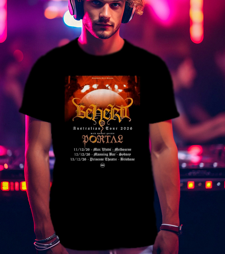 Sombre Dessein Beherit Australian Tour 2026 Special Guests Portal Tour Dates T-Shirt