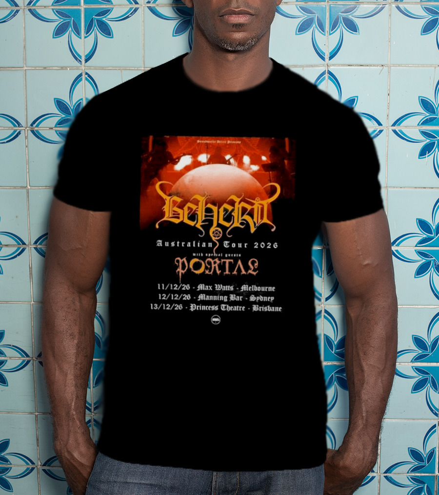 Sombre Dessein Beherit Australian Tour 2026 Special Guests Portal Tour Dates T-Shirt