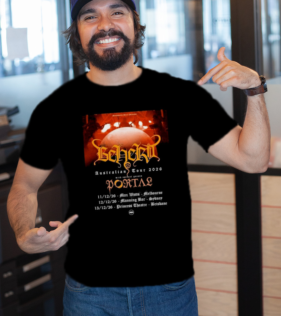Sombre Dessein Beherit Australian Tour 2026 Special Guests Portal Tour Dates T-Shirt