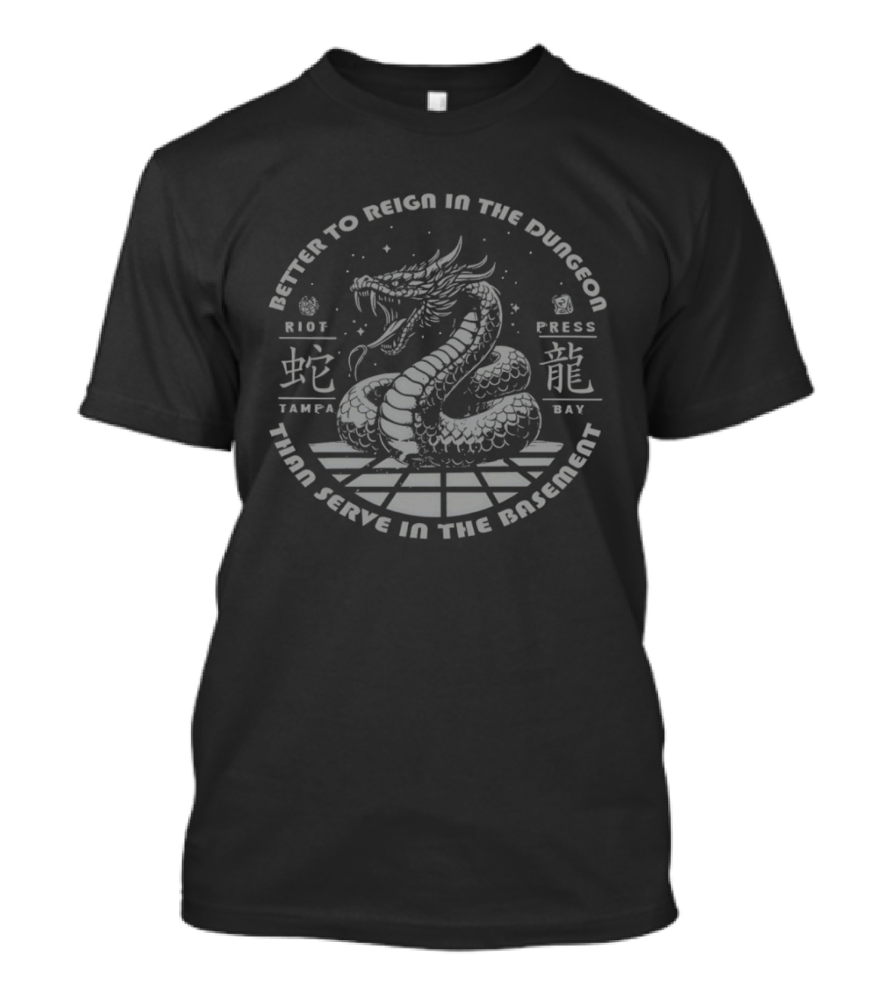 Better To Reign In The Dungeon Than Serve In The Basement Riot Press Tampa Bay Dragon T-Shirt