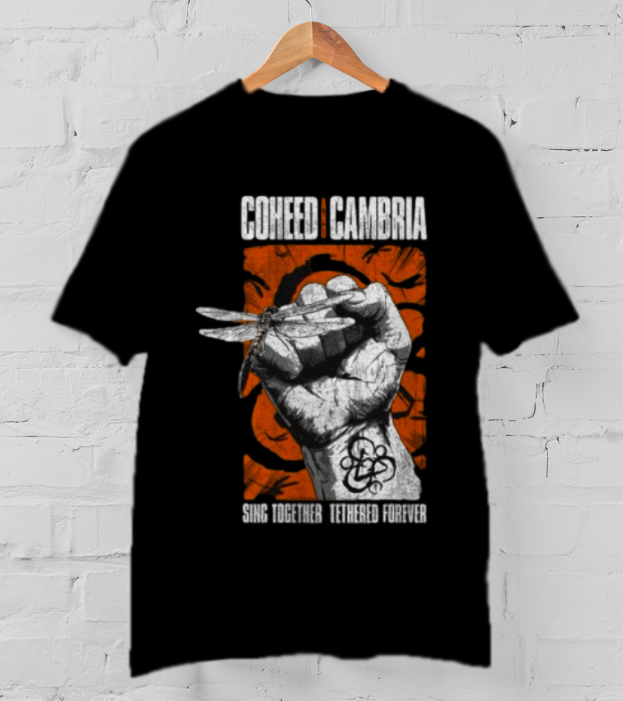 Coheed Cambria Dragonfly Fist Sing Together Tethered Courier T-Shirt