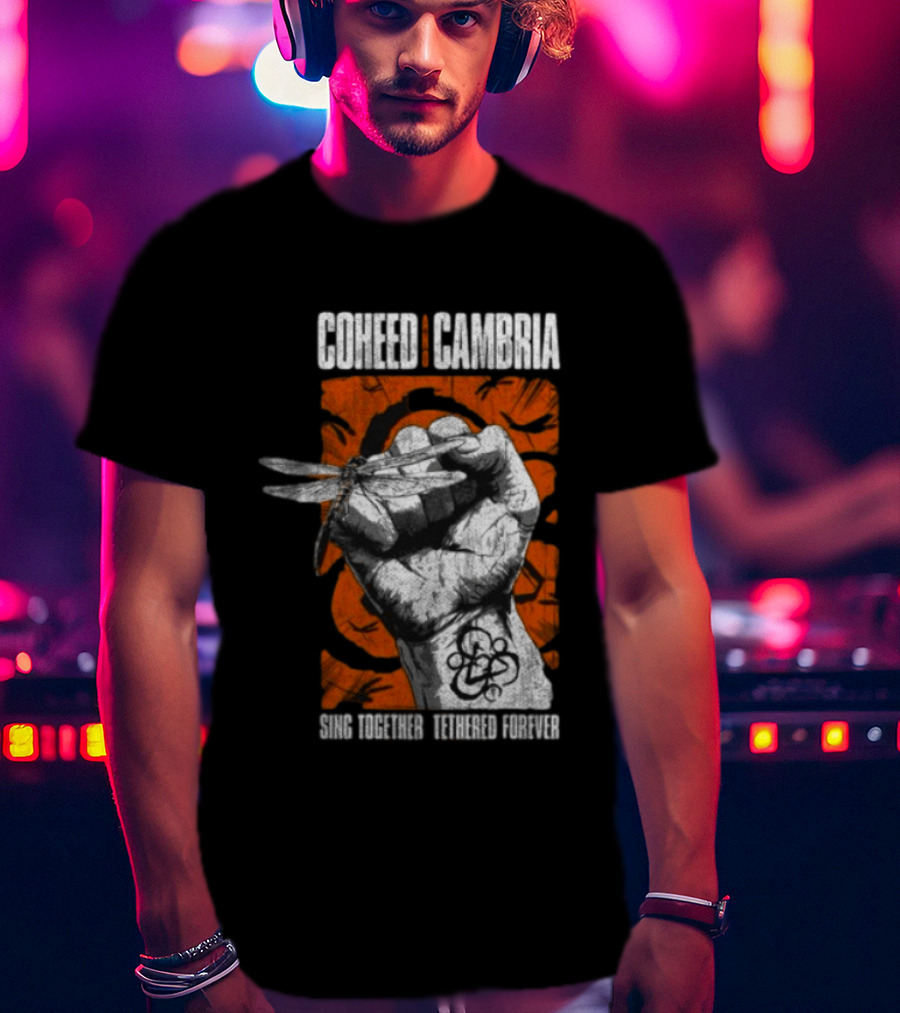 Coheed Cambria Dragonfly Fist Sing Together Tethered Courier T-Shirt