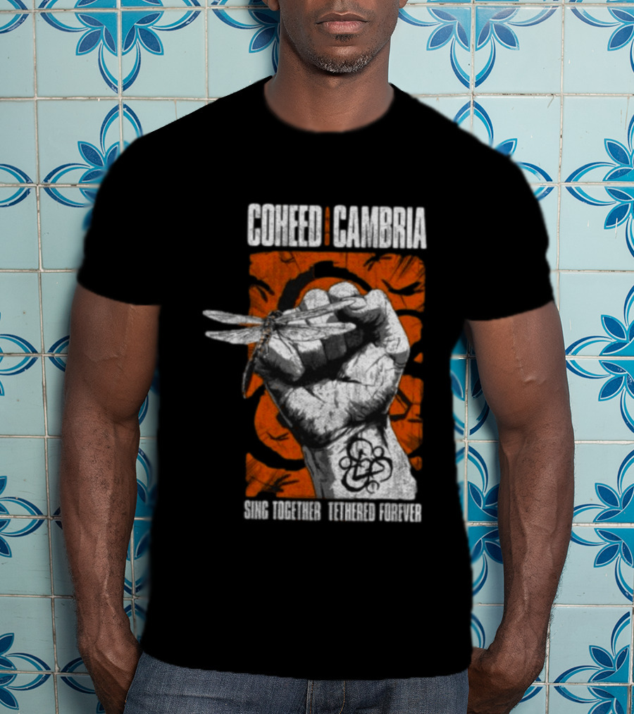 Coheed Cambria Dragonfly Fist Sing Together Tethered Courier T-Shirt