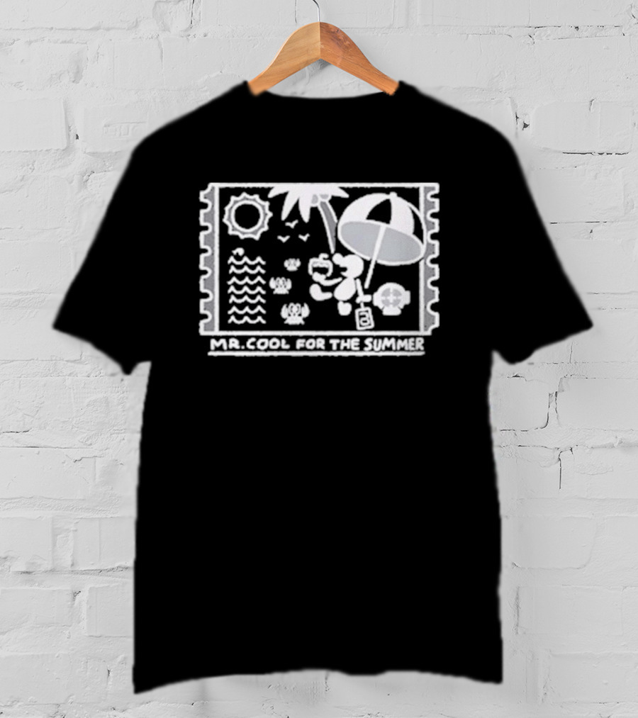 Mr. Cool For The Summer Beach Vibes Stamp Palm Tree Umbrella Sun T-Shirt
