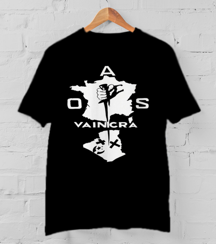 OAS Vaincra France Algeria Map Hand Dagger T-Shirt