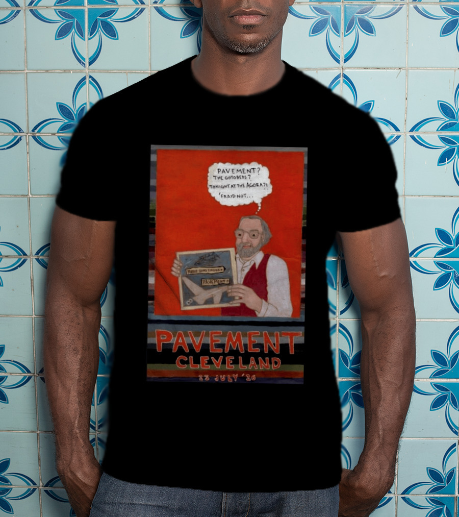 Pavement Cleveland July 23 2026 Illustration With Person Holding Framed T-Shirt