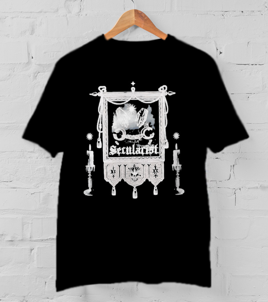 Secularist Symbolism With Chains And Wings On Tapestry T-Shirt