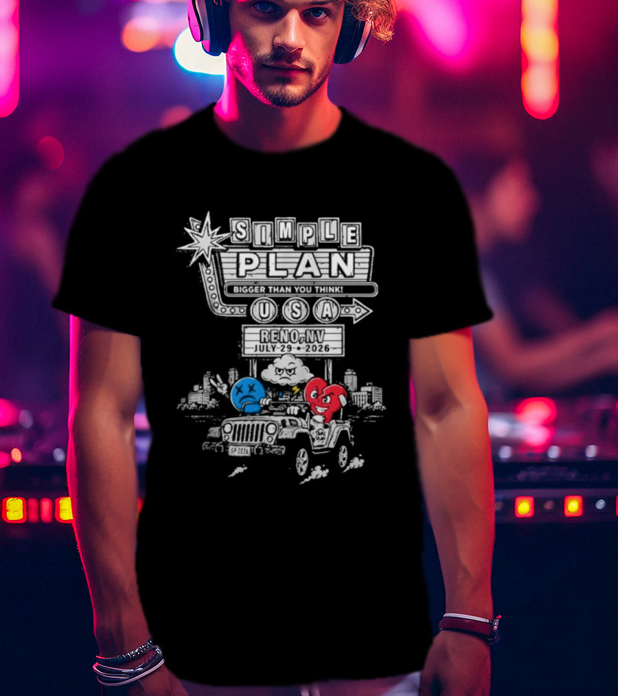 Simple Plan USA Reno NV Grand Theatre July 29 2026 Event T-Shirt