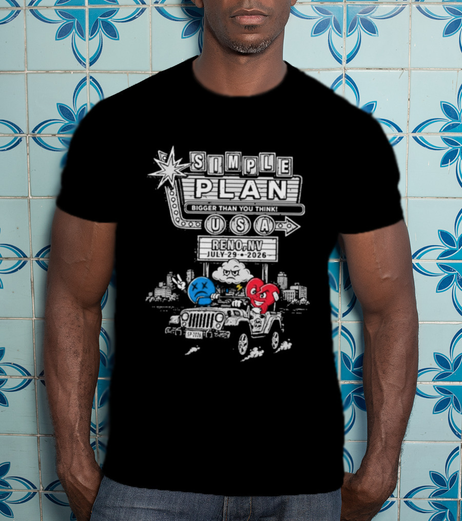Simple Plan USA Reno NV Grand Theatre July 29 2026 Event T-Shirt