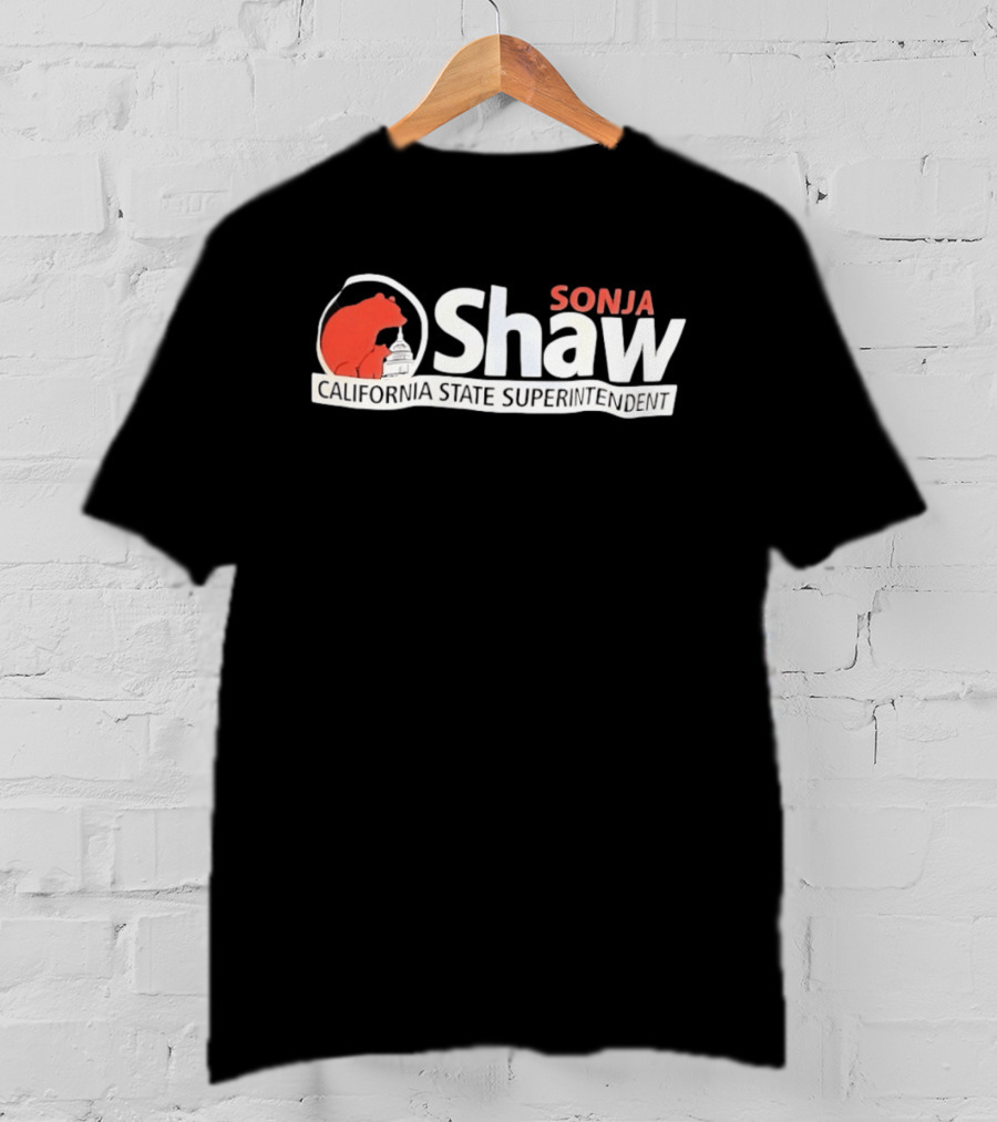 SONJA SHAW California State Superintendent Red Bear California Capitol T-Shirt