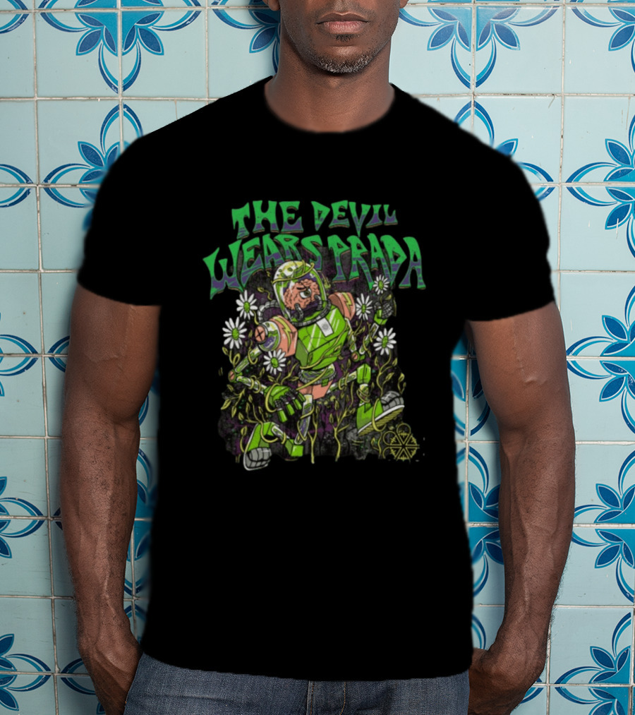 The Devil Wears Prada Brainman Robot Floral T-Shirt