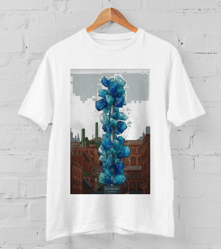 Bob Schneider Jazzbones Tacoma Washington August 7 2026 Blue Crystal Cityscape T-Shirt