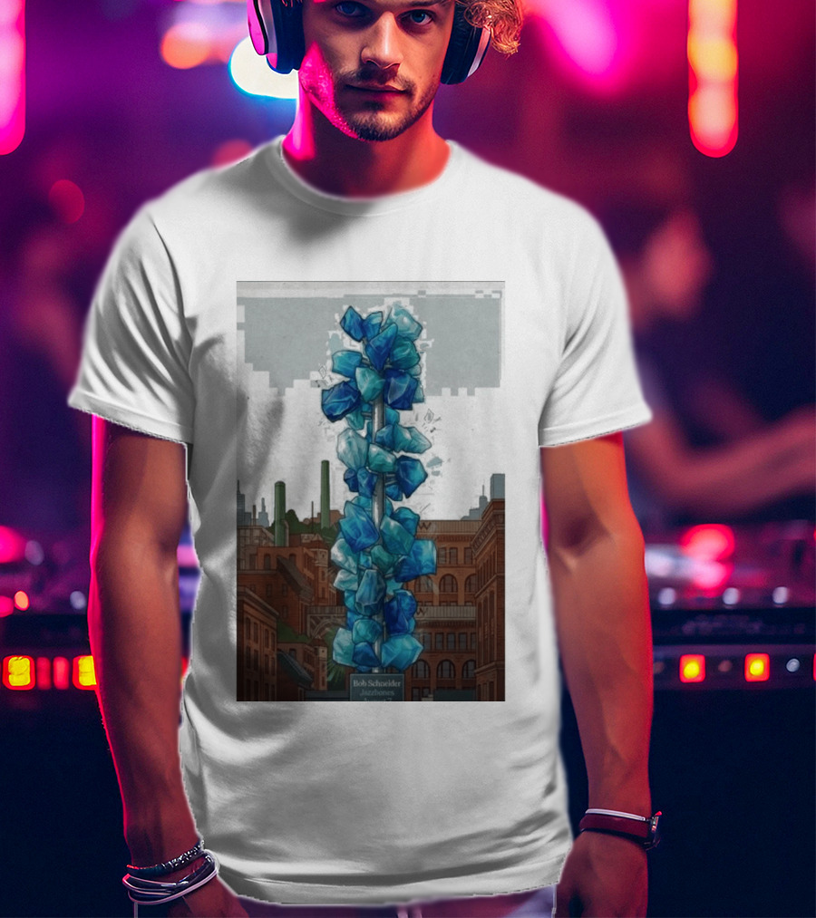 Bob Schneider Jazzbones Tacoma Washington August 7 2026 Blue Crystal Cityscape T-Shirt