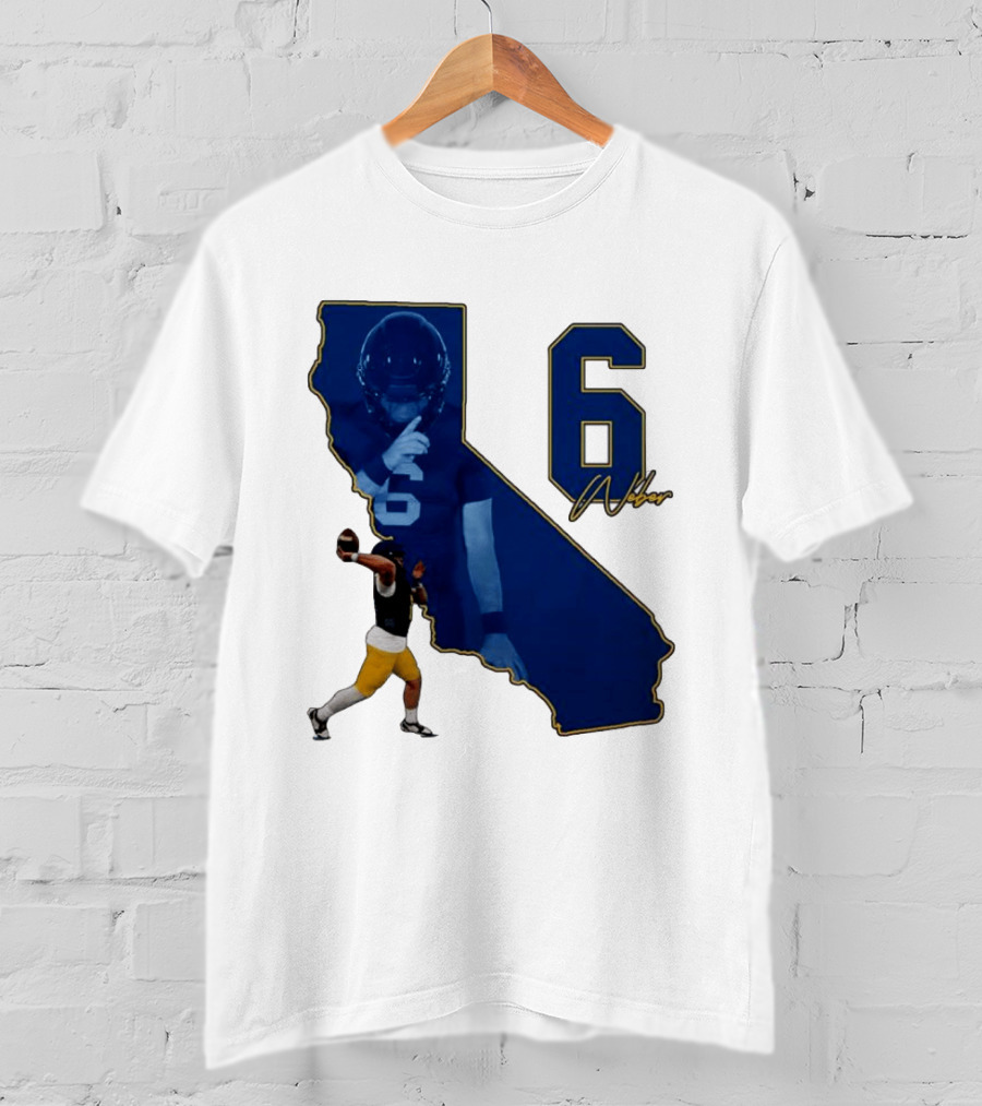 Dane Weber Number 6 California Golden Bears NCAA Map T-Shirt