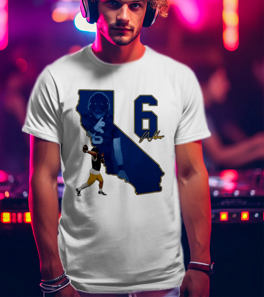 Dane Weber Number 6 California Golden Bears NCAA Map T-Shirt