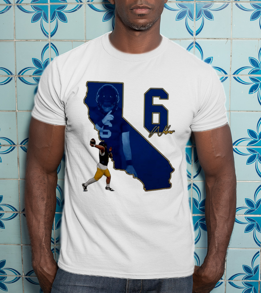 Dane Weber Number 6 California Golden Bears NCAA Map T-Shirt