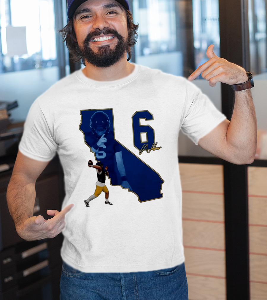 Dane Weber Number 6 California Golden Bears NCAA Map T-Shirt