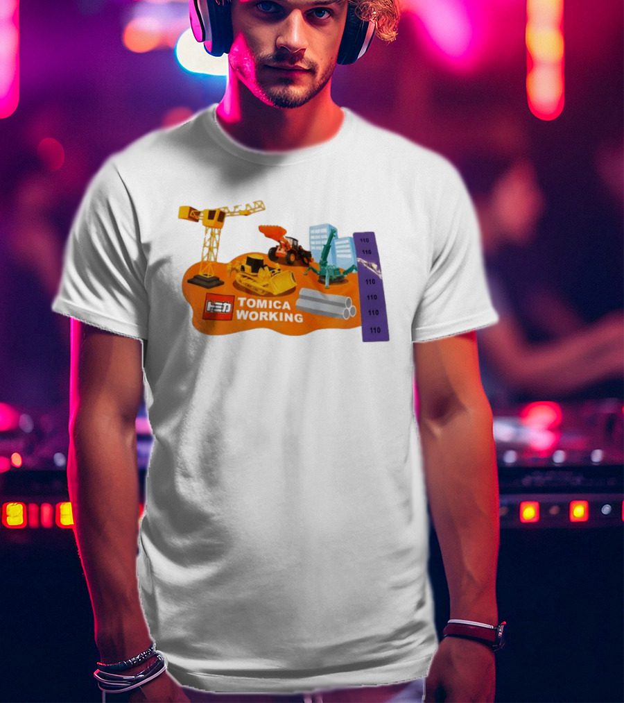 Tomica Working Construction Vehicles Crane Excavator Bulldozer T-Shirt