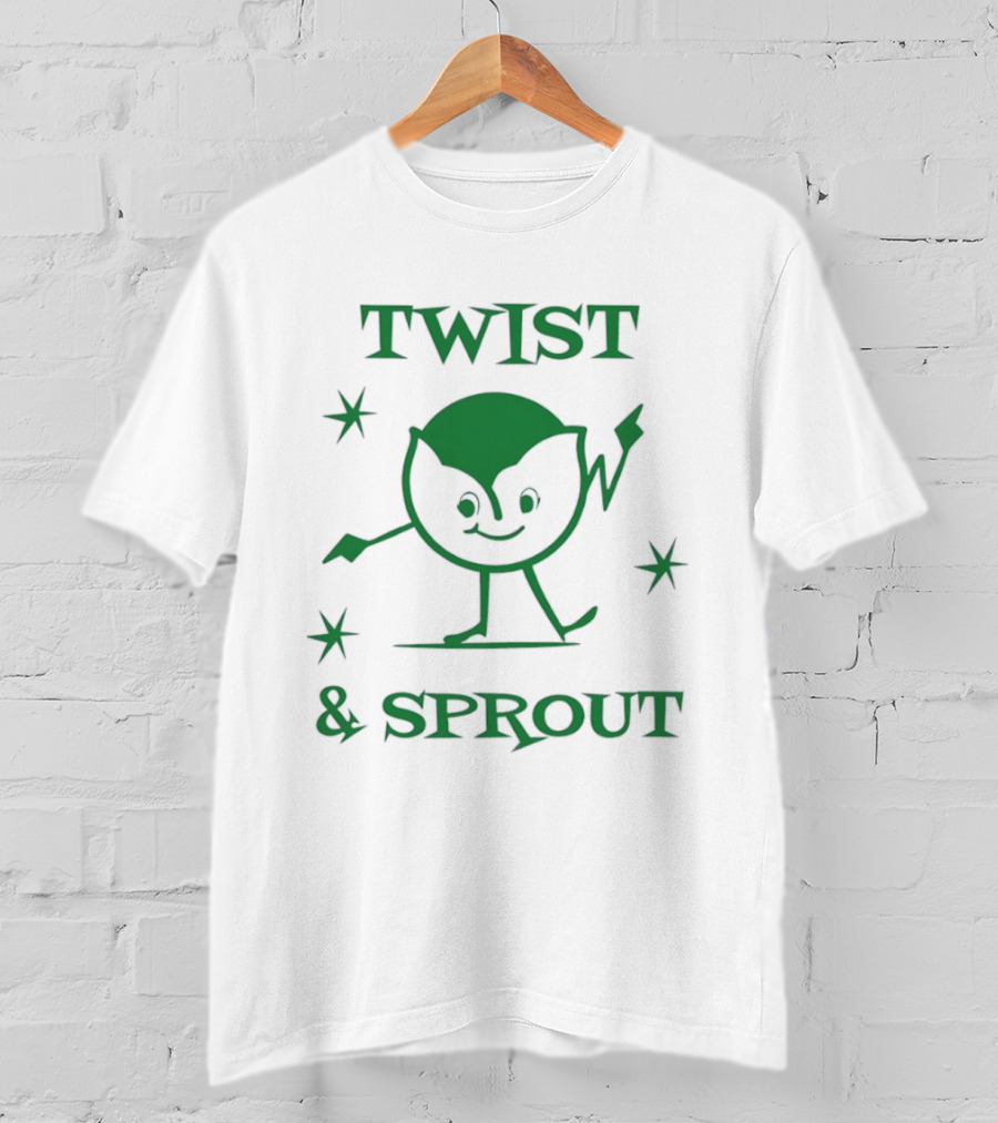 Twist And Sprout Dancing Vegetable Character Fun T-Shirt