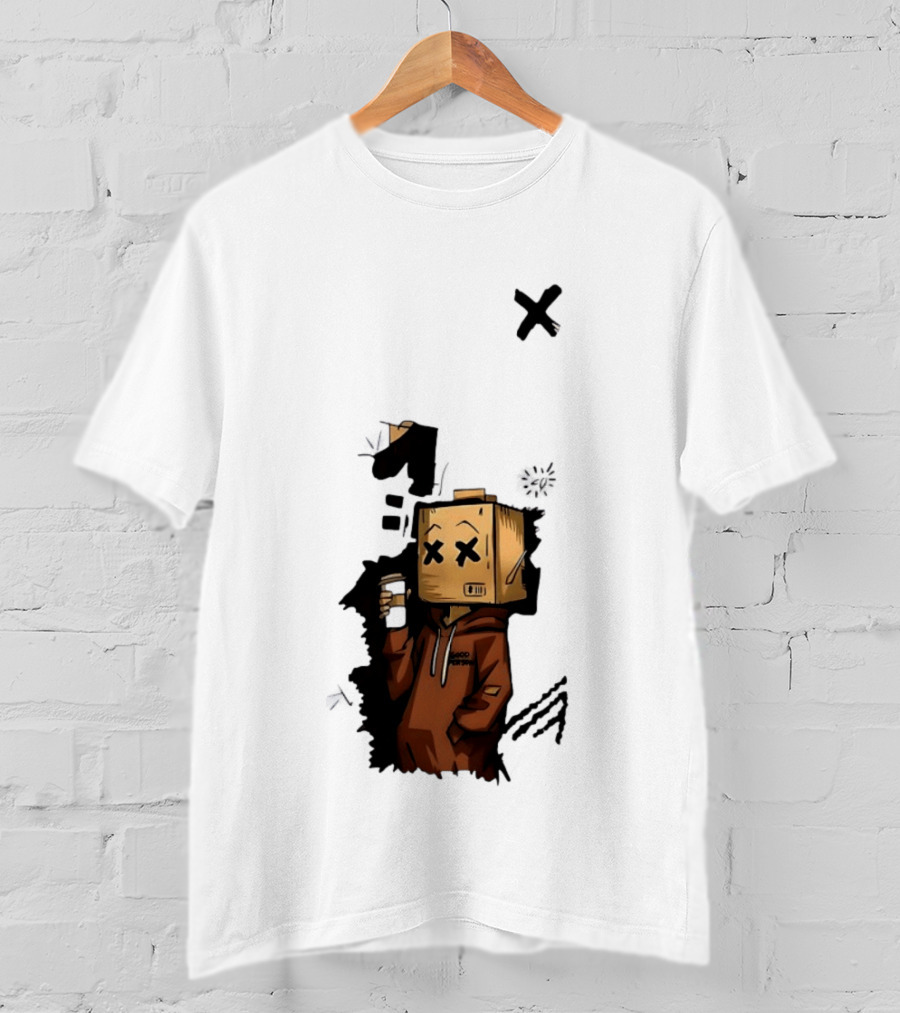 Good Person Box Head Drinking Coffee T-Shirt