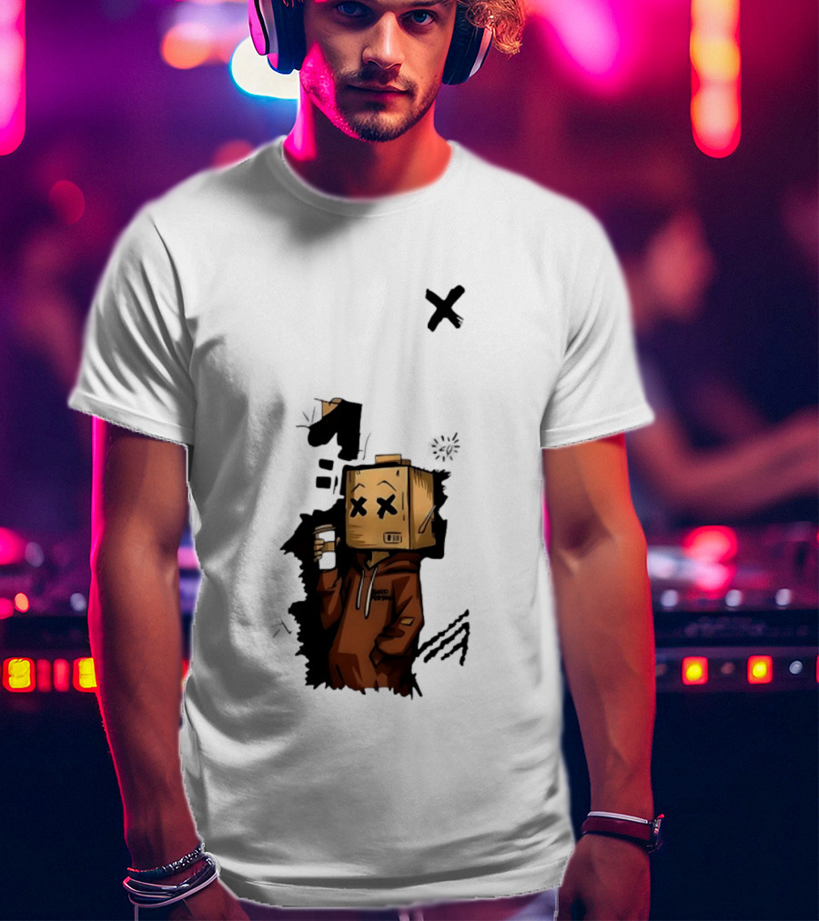 Good Person Box Head Drinking Coffee T-Shirt