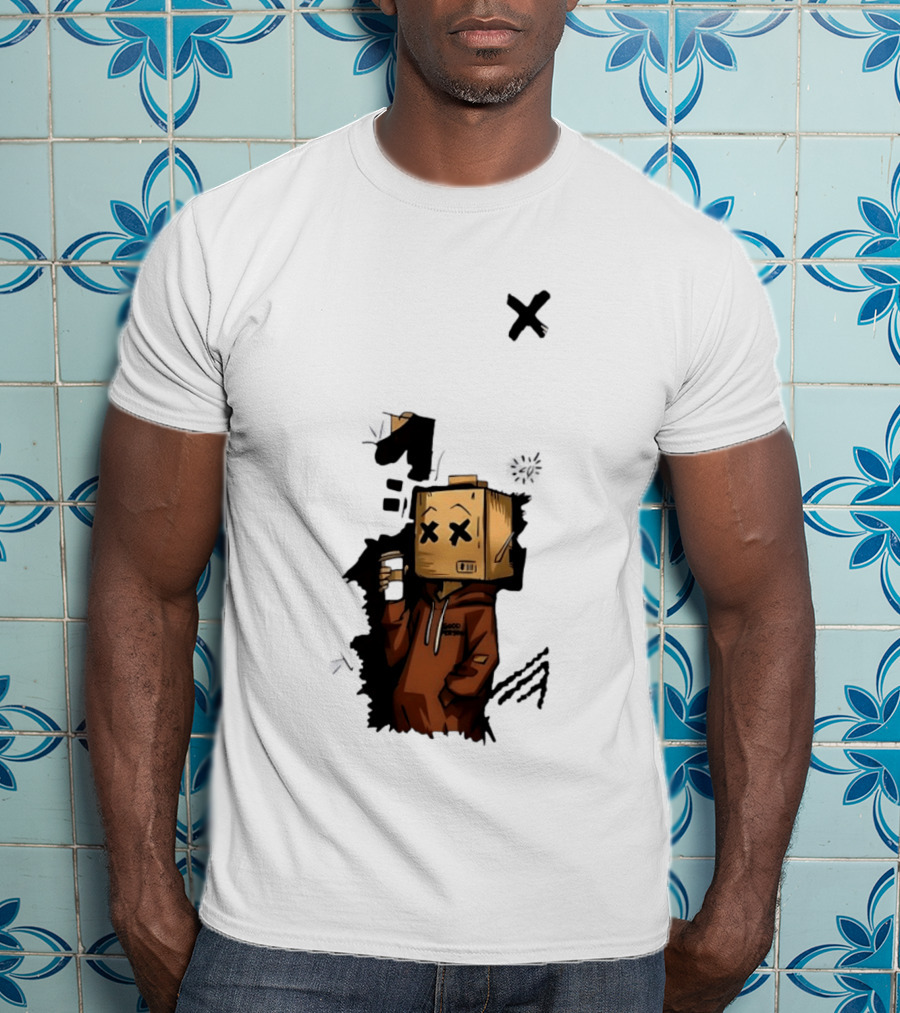Good Person Box Head Drinking Coffee T-Shirt