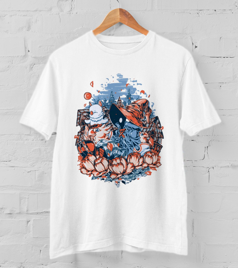 Vivi Ornitier Moogles Chocobos Day Of Calm Fantasy Blossom Scene T-Shirt