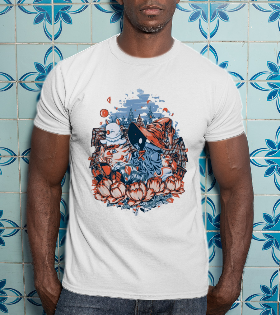 Vivi Ornitier Moogles Chocobos Day Of Calm Fantasy Blossom Scene T-Shirt