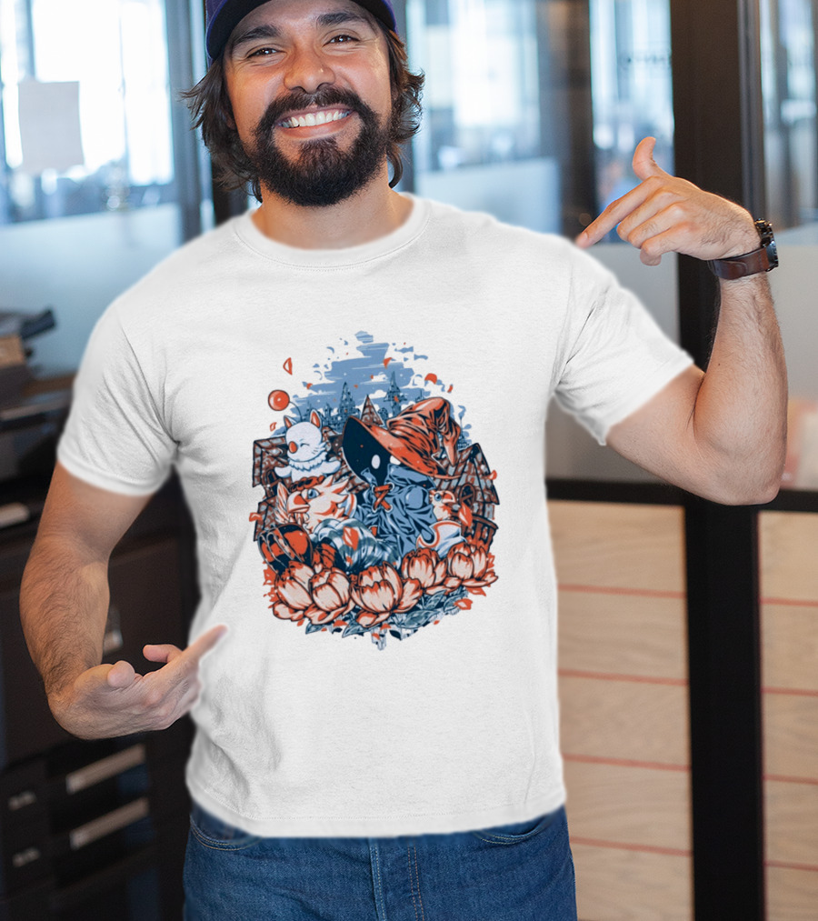 Vivi Ornitier Moogles Chocobos Day Of Calm Fantasy Blossom Scene T-Shirt