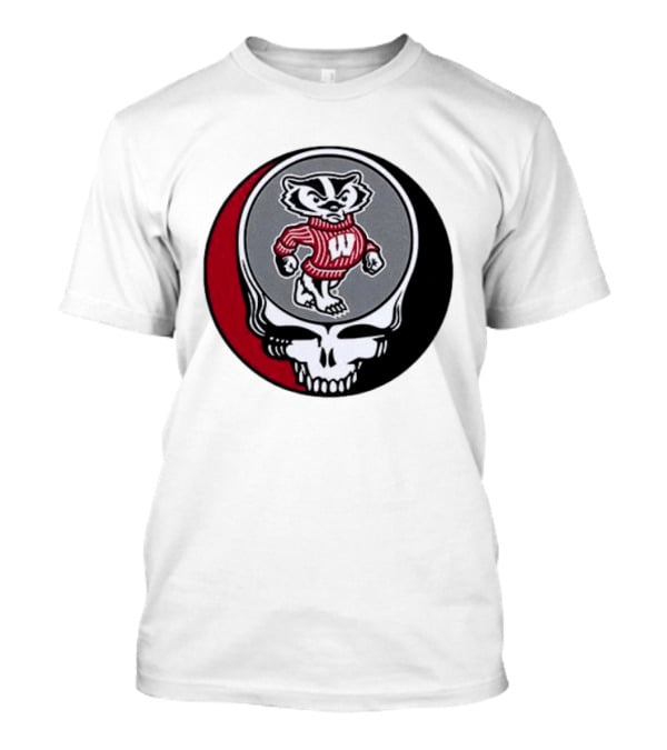 Grateful Dead Wisconsin Badgers Skull And Bucky T-Shirt