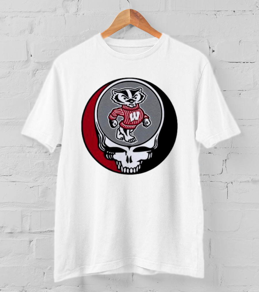 Grateful Dead Wisconsin Badgers Skull And Bucky T-Shirt