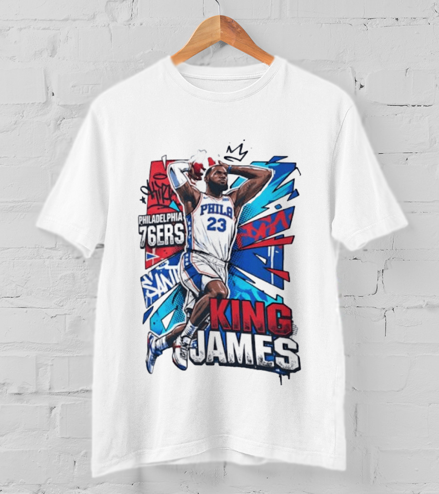 Philadelphia 76ers King James No 23 Dunk Basketball T-Shirt