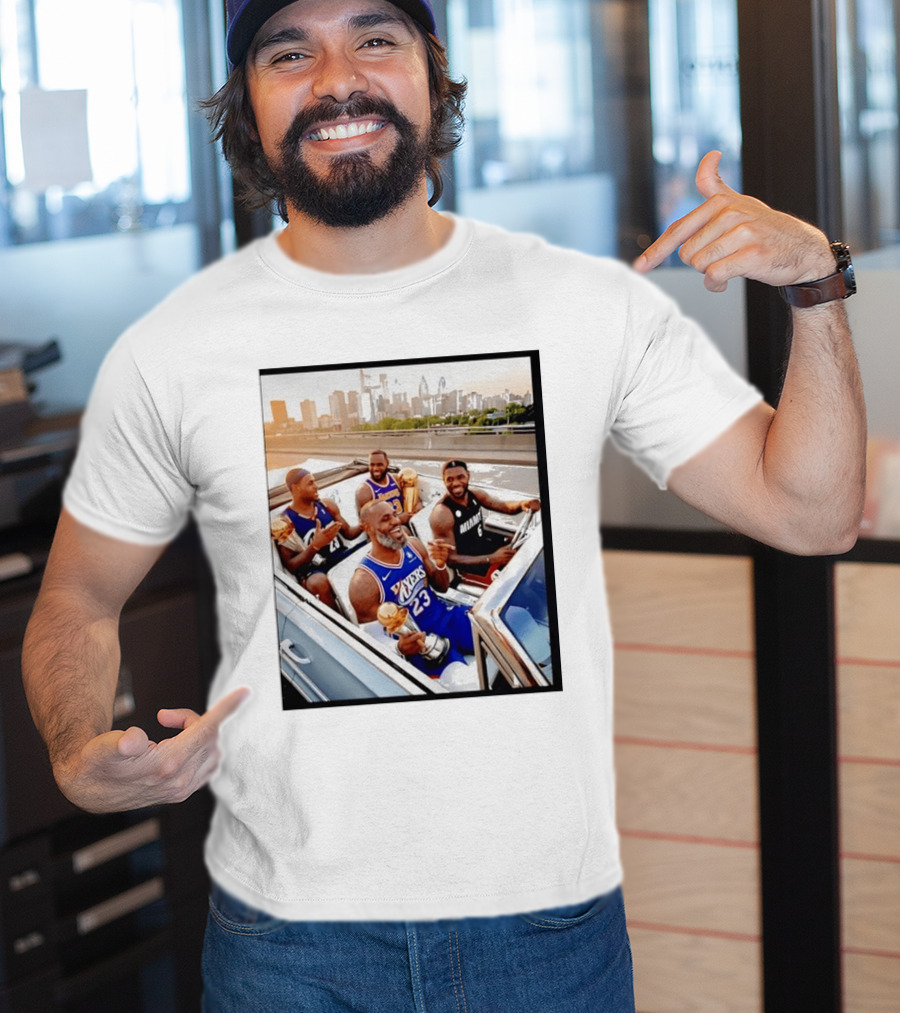 Lebron James Lakers Cavaliers Heat Champions Trophies Parade T-Shirt
