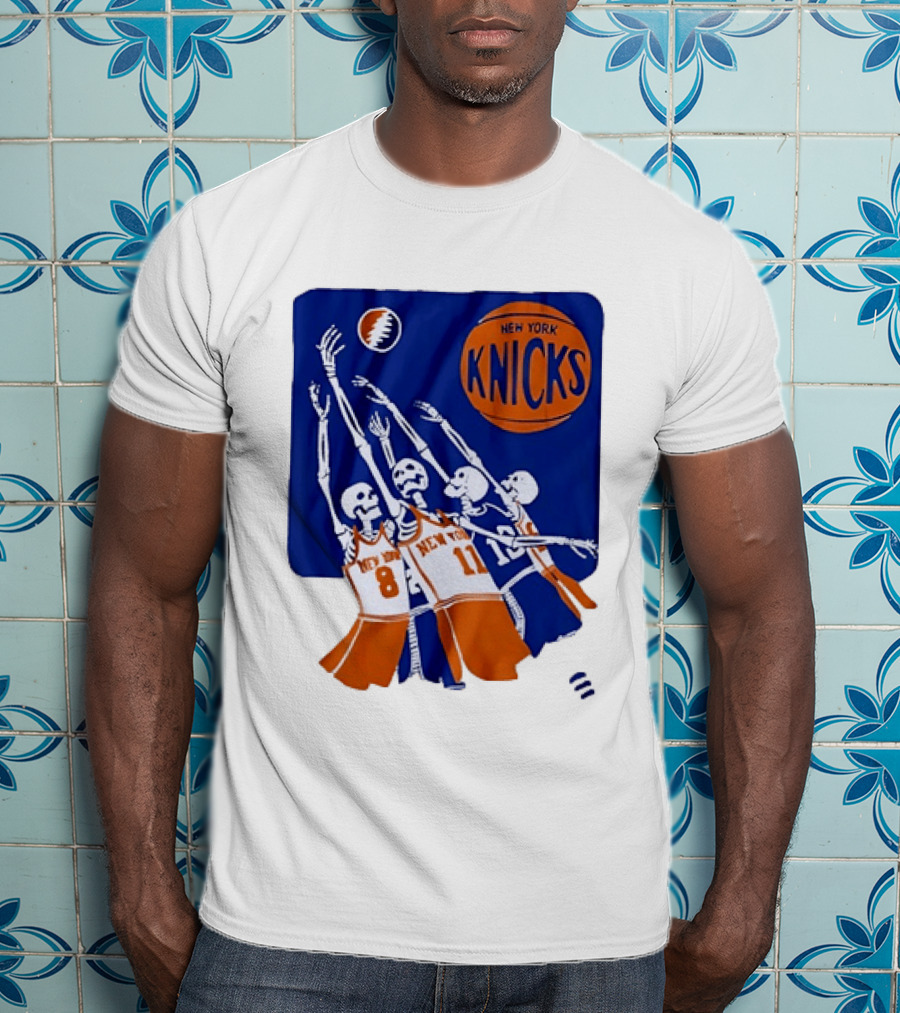 New York Knicks Skeleton Players Jersey Number 8 And 11 Basketball Team T-Shirt