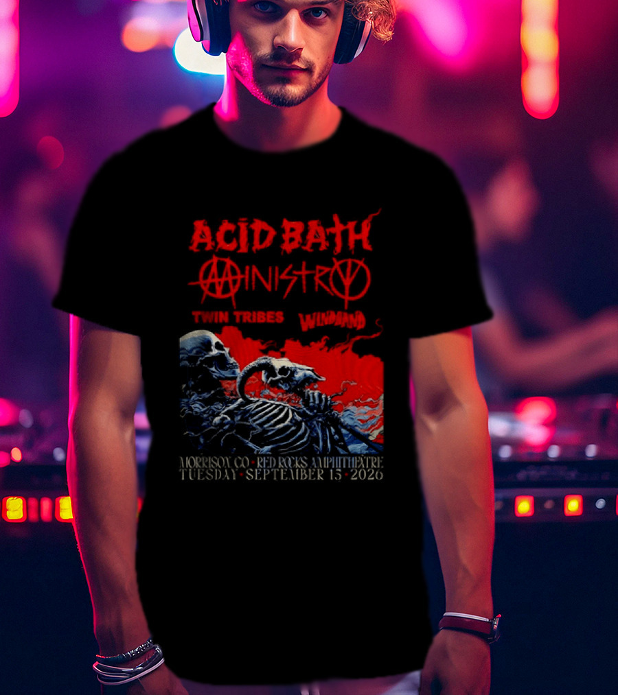 Acid Bath Ministry Twin Tribes Windhand Red Rocks Amphitheatre September 2026 Concert T-Shirt