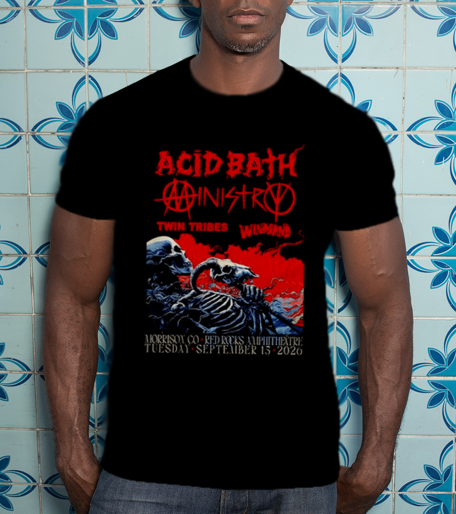 Acid Bath Ministry Twin Tribes Windhand Red Rocks Amphitheatre September 2026 Concert T-Shirt