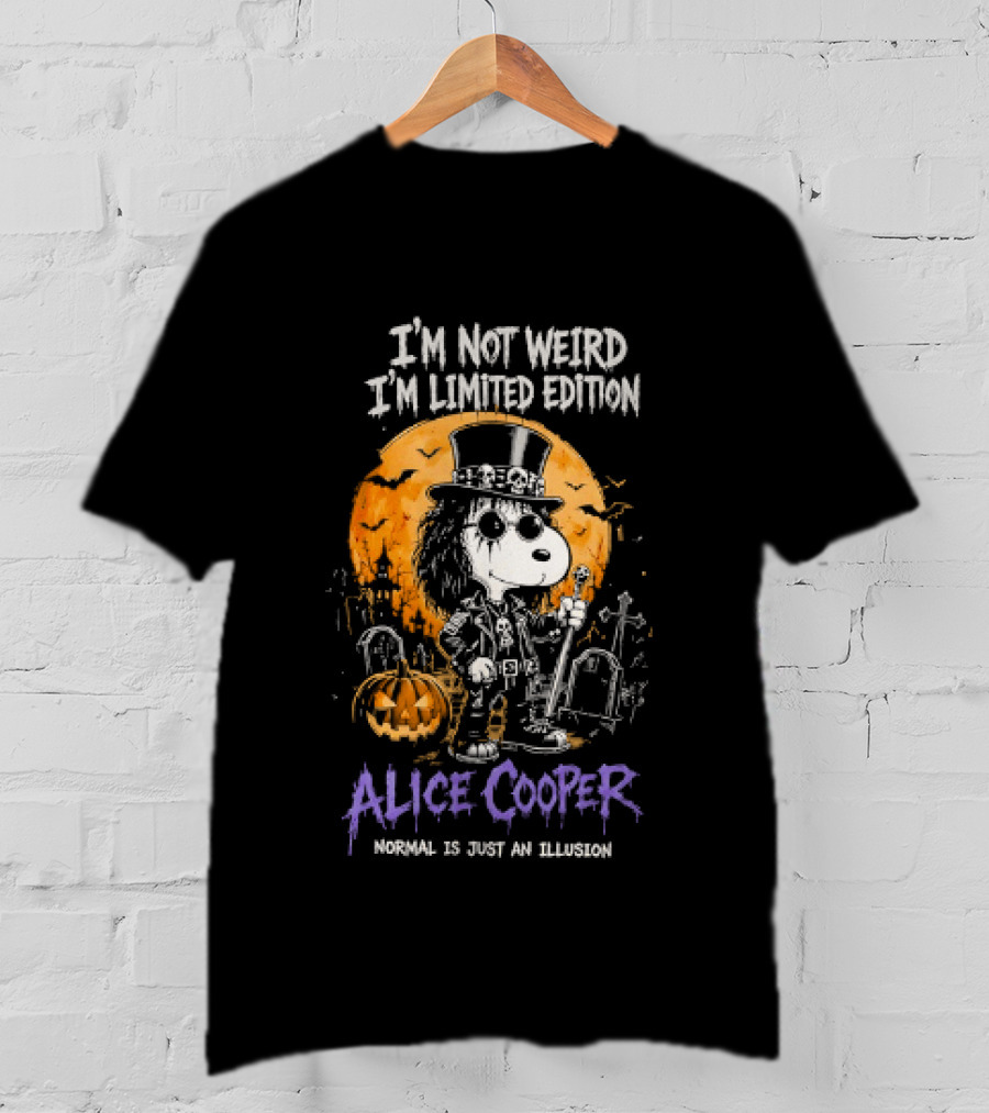 Alice Cooper Snoopy I'm Not Weird I'm Limited Edition Halloween Normal Is Just An Illusion T-Shirt