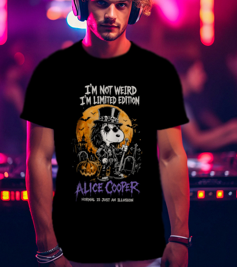Alice Cooper Snoopy I'm Not Weird I'm Limited Edition Halloween Normal Is Just An Illusion T-Shirt