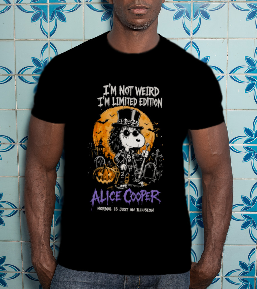 Alice Cooper Snoopy I'm Not Weird I'm Limited Edition Halloween Normal Is Just An Illusion T-Shirt