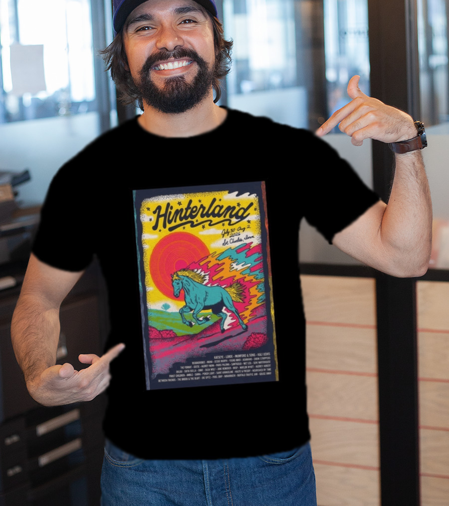Hinterland Music Festival 2026 St. Charles Iowa July 30 August 2 Lineup Kaleidoscopic Horse T-Shirt