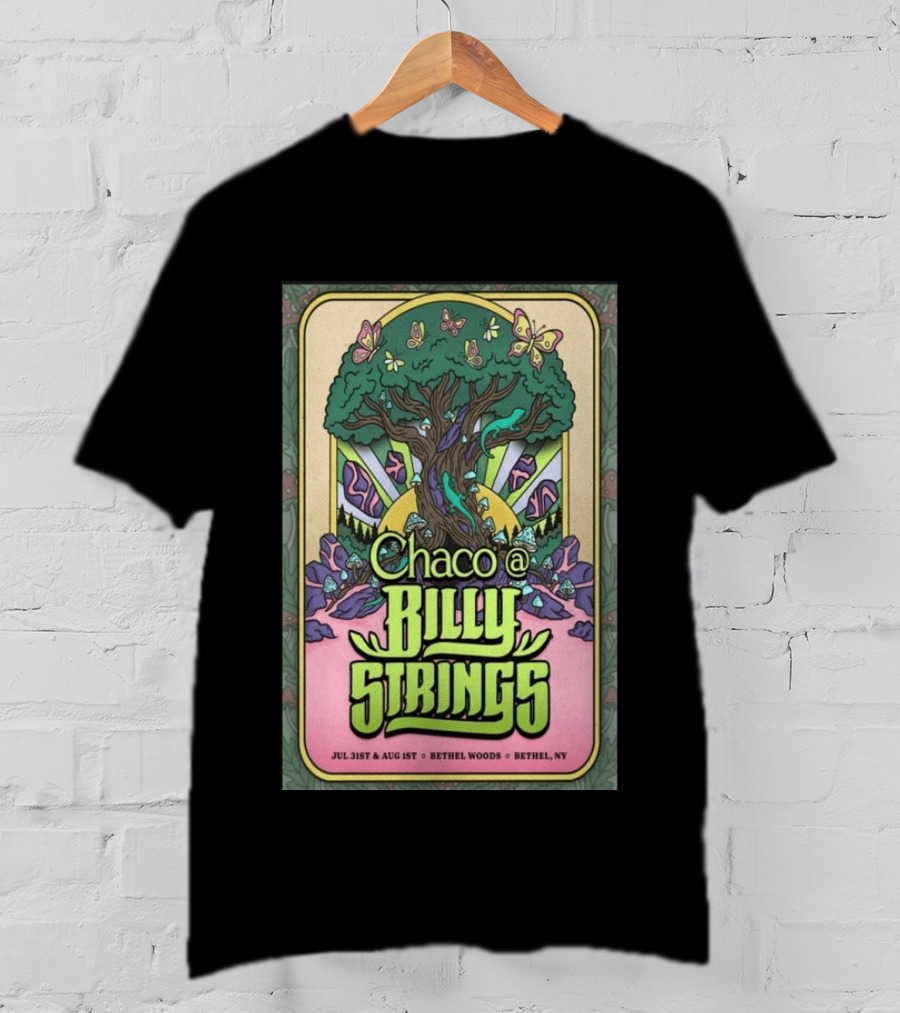 Chaco Billy Strings Bethel NY July 31st August 1st Bethel Woods Summer Concert T-Shirt