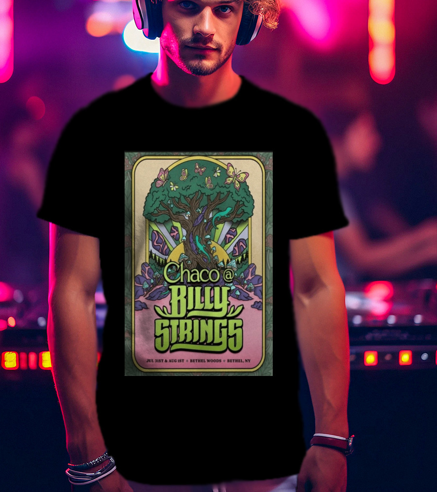 Chaco Billy Strings Bethel NY July 31st August 1st Bethel Woods Summer Concert T-Shirt