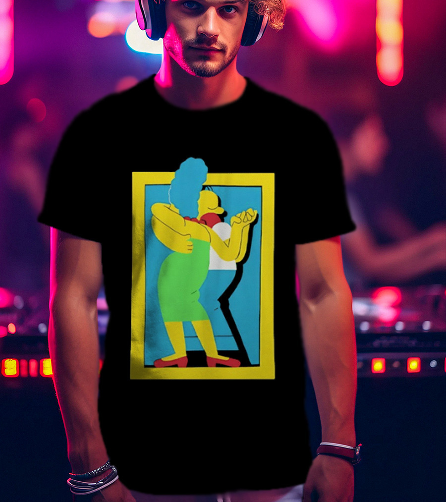 Simps Dance Iconic Cartoon Couple Embrace T-Shirt