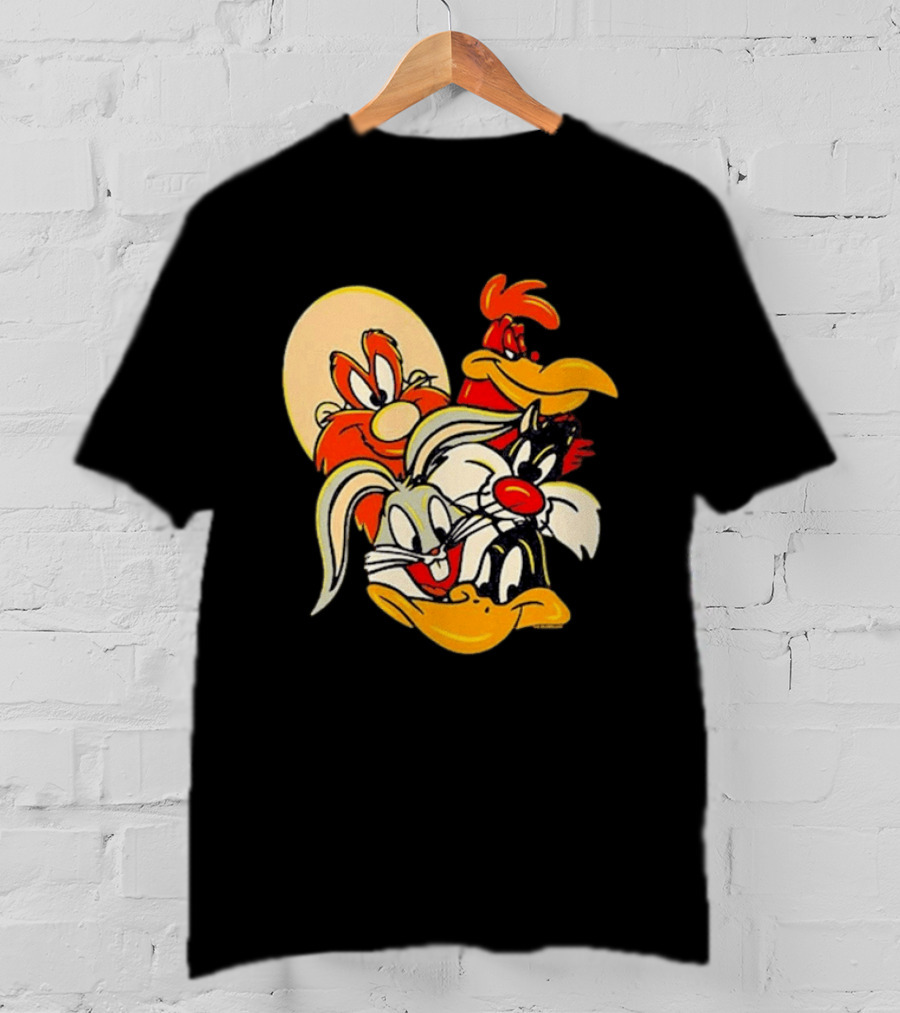 Looney Tunes Smiling Faces Bugs Bunny Sylvester Foghorn Leghorn Taz T-Shirt